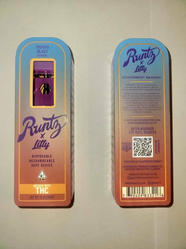 [1g] runtz full disposable pen – papaya blast – hybrid