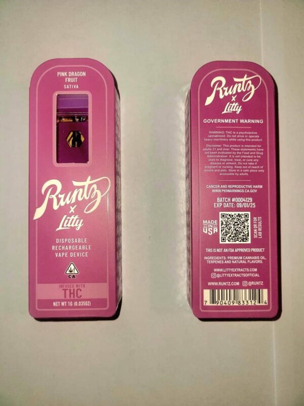 [1g] runtz full disposable pen – pink dragon – sativa