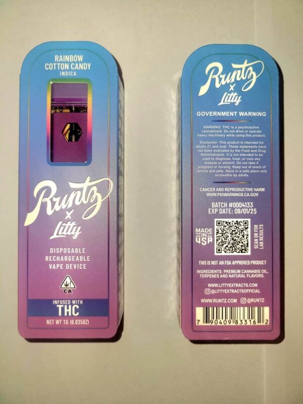 [1g] runtz full disposable pen – rainbow cotton candy – indica