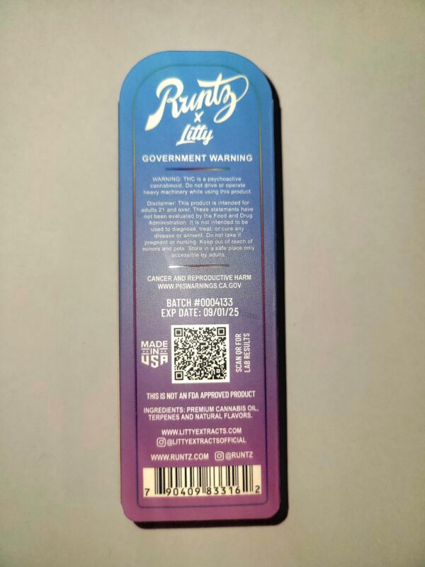 [1g] runtz full disposable pen – rainbow cotton candy – indica
