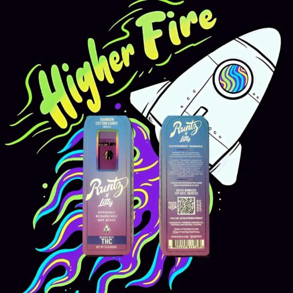 [1g] runtz full disposable pen – rainbow cotton candy – indica