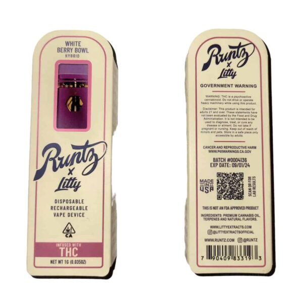 [1g] runtz full disposable pen – white berry bowl